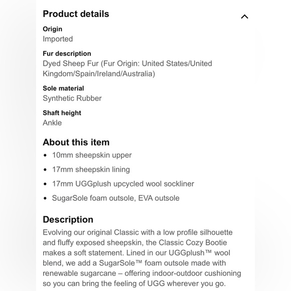 New without box Women Ugg Uggs shearling shoes booties Size 6 - Picture 11 of 11